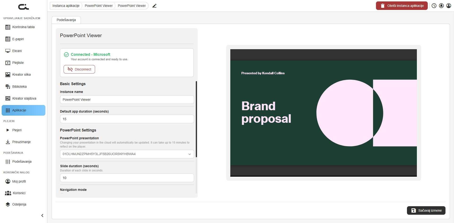 PowerPoint Viewer podešavanja