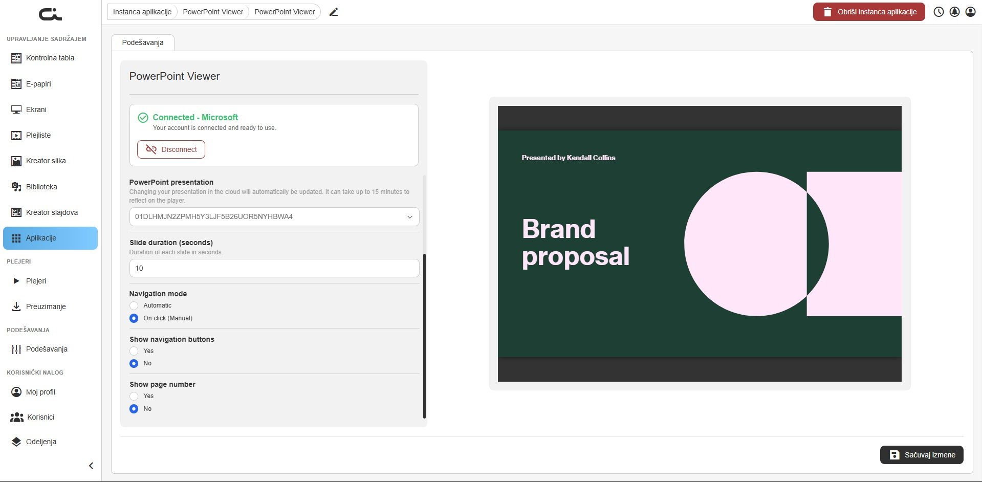 PowerPoint Viewer opcije prikaza